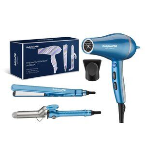 BaBylissPRO Trio: Ionic Dryer, 1" Flat Iron & 1.25" Curling Iron, BNTPP49